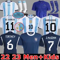 3 Star 2022 Argentina soccer Jerseys Scotland 150th anniversary player version MARADONA DI MARIA J. ALVAREZ Home Men Kids football shirt MESSIS ADAMS MCGINN McGREGOR