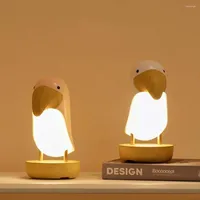 Night Lights Toucan Bird Led Light Usb Rechargeable Bedroom Luminaria Dimmable Speaker Home Table Lighting Bluetooth Lamp E9l6