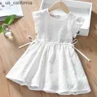 Girl's Dresses Baby Girls Princess Dress Cotton White Sleeveless Embroidery Casual Fashion Clothes Summer Kids Party Dresses W0323