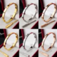 Womens Love Bracelets Bangles Classic For Lover Fashion Unisex Bracelet Wristband Wedding Bangle Valentine'S Day With Box Siz242s