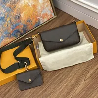 Multi Pochette women 3 in 1 crossbody bags shoulder bag Leather handbag totes felicie strap go 80091 with box chain wallets211U