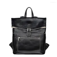 School Bags Women Genuine Leather Backpack Casual Lady Practical Soft Calfskin Grain