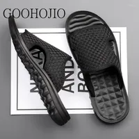 Slippers Summer Outside Men Simple Non-slip Shoes Solid Slides Flip Flops Male Indoor Flat Beach Soft Sole