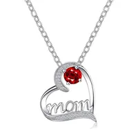 Pendant Necklaces Mother's Day Necklace Gift Women Fashion Jewelry Heart Mom Letter Pendant Trendy Metal Choker Colorfast Copper Chain Accessory Z0324
