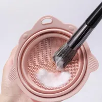 Makeup Brushes 1PCS Brush Tool Cleaning Silicone Folding Bowl Beauty Egg Washing Box Scrub