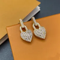 Fashion Luxury Earring Have Stamp Studs For Women Classic Letters Love diamond 925 silver needle Top Party Gift219f