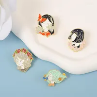 Brooches Mysterious Girl Enamel Pins Butterfly Space Planet Flower Brooch Bag Badge Lapel Pin Jewelry Accessories Gift Friend Wholesale