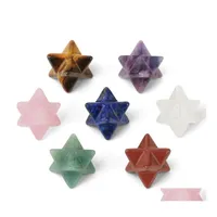 Stone Natural Smelting Crystals Hexagram Ornament Pendum Stars Pendant Jewelry Necklace Healing Energy Minerals Drop Delivery Dh0Jh
