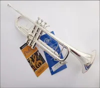 Bach TR190GS Trumpet Silver Pipe Body Plated Carved Bb Trumpete Drop B Adjustable Trompeta Instrument With case6220925