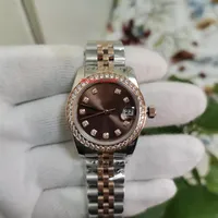 Topselling High Quality Wristwatches Sapphire 31mm Brown Dial Two Tone Rose Gold DIAMOND Bezel 116610 Mechanical Asia 2813 Automat242l