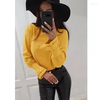 Women's Blouses Autumn Winter Office Ladies Shirt Solid Color Pullover Round Neck Loose Thin Commuter Bottoming Simple Casual