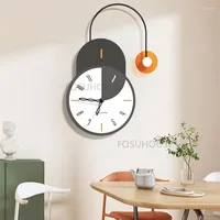 Wall Clocks Modern Metal For Living Room Furniture Clock Household Creative Light Luxury Restaurant Art Hanging