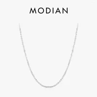Chains MODIAN Genuine 925 Sterling Silver Adjustable Star Necklace Simple Chain Link For Women Platinum Plated Fine Jewelry Gift