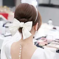 Hair Clips Pearl Hairbands For Women Accessories With White Bow Clip Wedding Bridal Headwear Bands