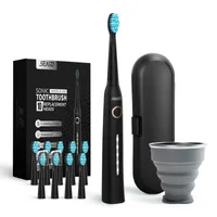 Toothbrushes Head Seago Sonic Electric Toothbrush Tooth brush USB Rechargeable adult Waterproof Ultrasonic automatic 5 Mode with Travel case 230324