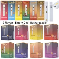 Premium 2 Grams TORCH Live Resin Empty 2ml Disposable Vape Pens 12 Flavors Device Pods For Thick Oil Disposable E Cigarettes Starter Kits Vapes Rechargeable Dab Pens