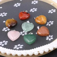 Charms Natural Stone Peach Heart Pendant DIY Women's Red Strawberry Crystal Necklace 25 10mm