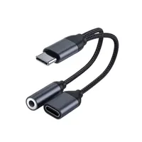 Adapters 2 in 1 Charger And Audio Type C Cables Earphone Headphones Jack Adapter Connector Cable 3.5mm Aux Headphone For Android Phones