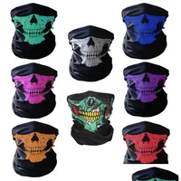 Cycling Caps Masks Festival Skl Skeleton Magic Bicycle Ski Half Face Mask Ghost Scarf Mti Use Neck Zza223 Drop Delivery Sports Out Dhoxy