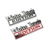 Party Decoration White Trash EDITION Car Sticker For Auto Truck 3D Badge Emblem Decal Auto Accessories 8.7x3.2cm