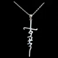 Strands Strings Longrui New Stainless Steel Cross Necklace Ins Hip Hop English Letter Pendant