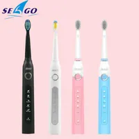 SEAGO Electric Toothbrush Sonic Tooth Brush Smart Timer Safety Waterproof Rechargeable for adults with 3 Replacement Heads sg507 C272Y