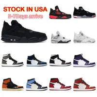Black Cats Basketball Shoes With Box Military Jumpman 4 4s For Men Women Cool Trainers Outdoor Sports Sneakers Fast Delivery In 12 Hours USA Warehouse Spot