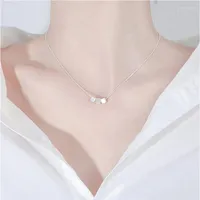 Chains 925 Sterling Silver Square Necklace Simple Temperament Women's Clavicle Chain As Birthday Gift For Friends Wedding Jewelry