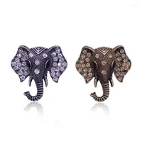 Brooches Thailand Mascot Elephant Animal Emblem Rhinestone Brooch Women's Saree Decoration Pin Punk Accessories Year Gift