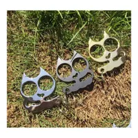 Brass Knuckles Iron Super Cute Cat Two Finger Clasp Self Defense Products Cats Eye Designer Tiger Key Window Breaker Ka6H Drop Deliv Dhmjg