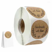 Gift Wrap Pcs 25cm Round Adhesive Scrapbooking Handmade With Love Seal Romantic Christmas Olive Branch Paper Label Stickers