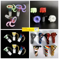 Colorful 14mm bowl and 18mm glass bowl Male Joint Handle Beautiful Slide bowl piece smoking Accessories For Bongs water pipes