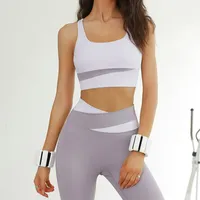 Yoga Outfits Splicing Seamless Yoga Set Gym Clothing Workout Clothes for Women Tracksuit Gym Set High Waist Sport Outfit Yoga Fitness Suit 230323