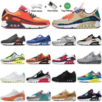 Nike Air Max Airmax 90 Hommes Femmes Sports 90s TAILLE NOUS 12 Chaussures de course Total Orange Trail Team Or Cuir Mesh Infrarouge Baskets Baskets