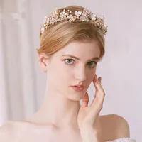 Headpieces Handmade Jewe Crystal Headband Gold Rhinestone Elegant Banquet For Bridal Headwear Tiara Wedding Headdress Hair Accessories
