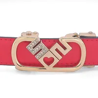 Belts High Quality Red Female Heart 2.4cm Wide Belt Designer Leather Luxury Name Brand White Ladies Girls FashionBelts