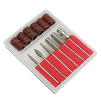 6PCS Lot Nail Art Supplies Electric Drill Bits File Standing Grinding Head Sand Replacement Polish Machine Set Kit Manicure Tool236O