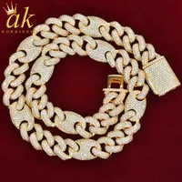 Miami Cuban Chain Necklace Real Gold Plated Men's Fashion Hip Hop Jewelry290C
