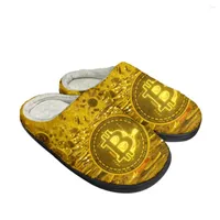 Slippers Cryptocurrency Miner BTC Home Cotton Custom Mens Womens Sandals Plush Casual Keep Warm Shoes Thermal Slipper