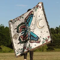 Blankets Multifunctional Boho Style Outdoor Camping Thread Napping Blanket Mandala Butterfly Sofa Throw Tablecloth Tapestry Picnic Mat