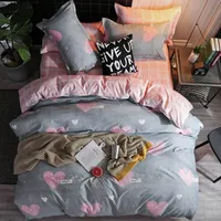 Bedding Sets Home Textile Girl Kids Set Honey Peach Pink Duvet Cover Sheet Pillowcase Woman Adult Bed Linens King Queen Full