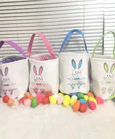 Party Easter Basket Canvas Buckets Personalized Easters Bunny Gift Bags Rabbit Tail Tote Bag 10 Styles Mix4202797