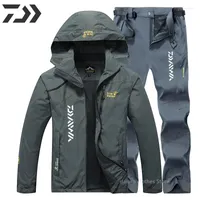Hunting Jackets Spring Autumn Waterproof Windproof Fishing Suit Set Thin Hooded Jacket Breathable Quick Dry Clothes