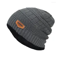 Berets 2023 Winter Beanie Hat For Men Knitted Cap Women Thick Wool Neck Scarf Balaclava Mask Bonnet Hats Set