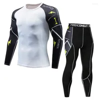Men's Tracksuits MMA 3D Teen Wolf Clothing 2023 Winter Rash Guard Men Compression Crossfit Thermal Underwear Men's Fitness Set BJJ