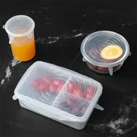 Other Kitchen Tools Silicone Six-Piece Set Fresh-Keeping Cover Stretch 6-Piece Set Bowl Cover Refrigerator Microwave Sealed Fresh-Keeping Film