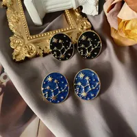 Stud Earrings Wholesale Vintage French Night Sky Constellation Enamel Oil Drop Simple Pendientes