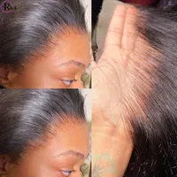 Rulinda 13x6 Real HD Lace Frontal Only Pre Plucked Natural Hairline Straight Brazilian Human Hair Remy