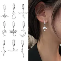 Hoop Earrings Silver Color Stainless Steel For Women Small Simple Round Circle Ear Rings Steampunk Accessories
