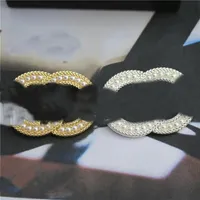 Luxury Classic Double Letter Brooch Designer Brand Brooches Pearl For Charm Women Wedding Gift Party Jewelry Accessorie